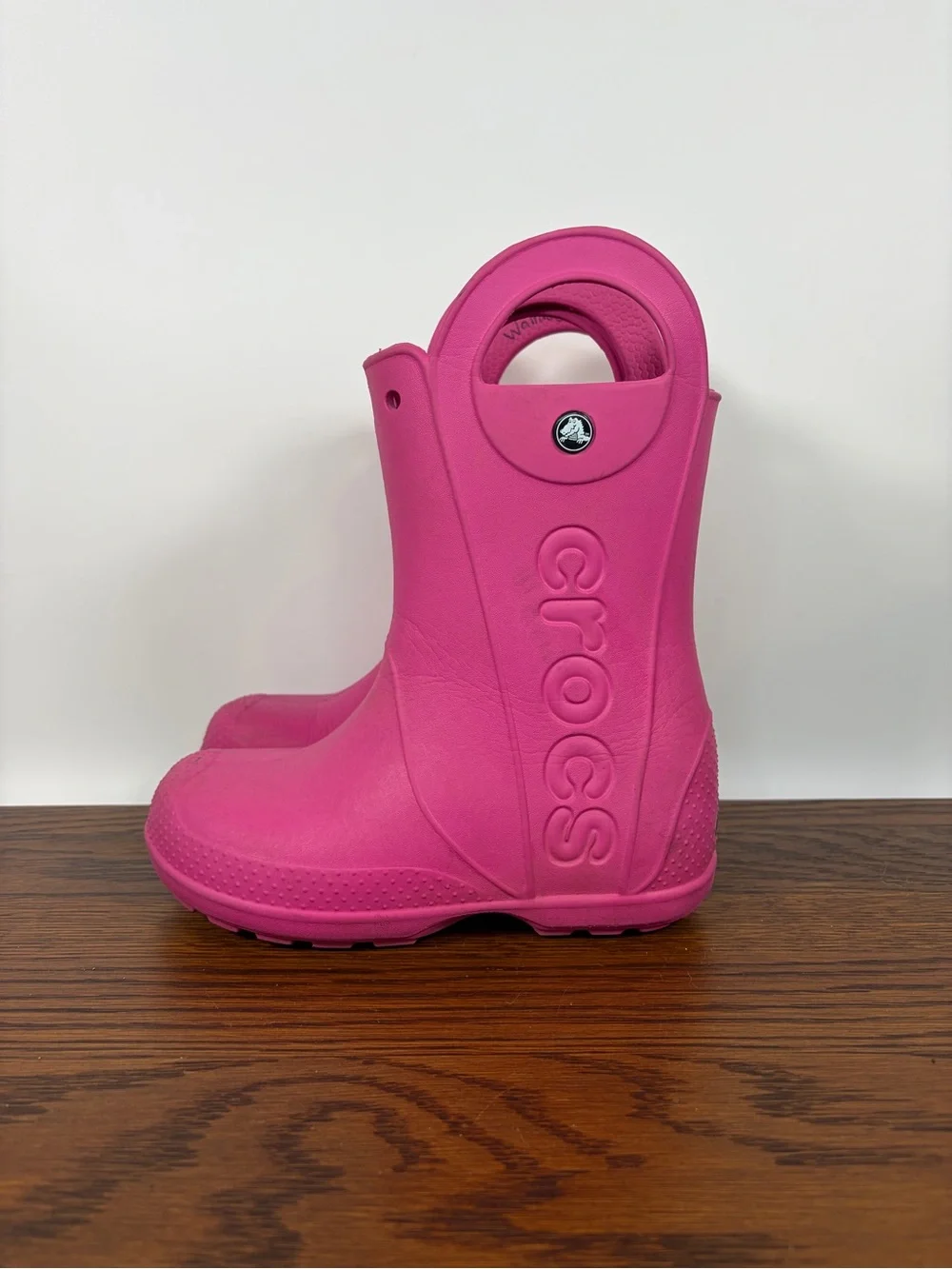 Crocs Kids Handle It Pink Rain Boots Size J3 Waterproof Lightweight Pull-On